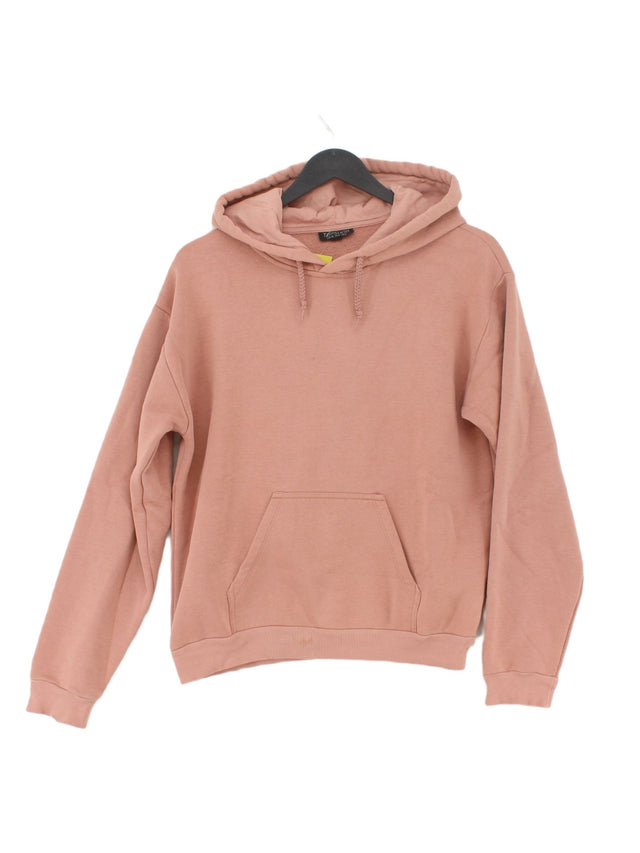 Topshop Women's Hoodie UK 8 Pink Polyester with Cotton