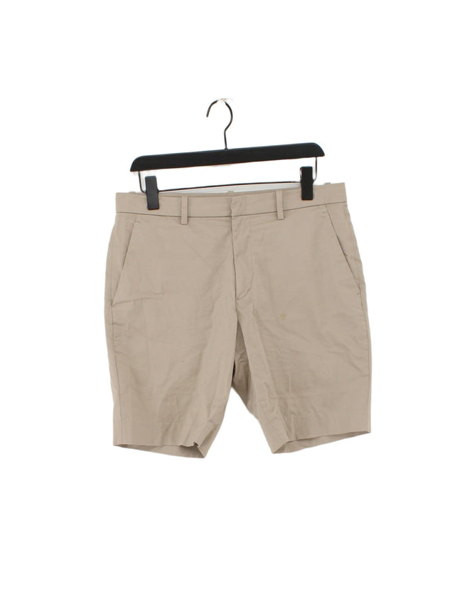 Uniqlo Men's Shorts W 30 in Cream Cotton with Elastane