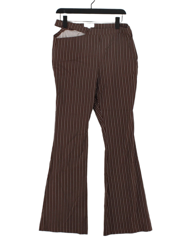 Topshop Women's Suit Trousers UK 14 Brown Viscose with Elastane, Nylon