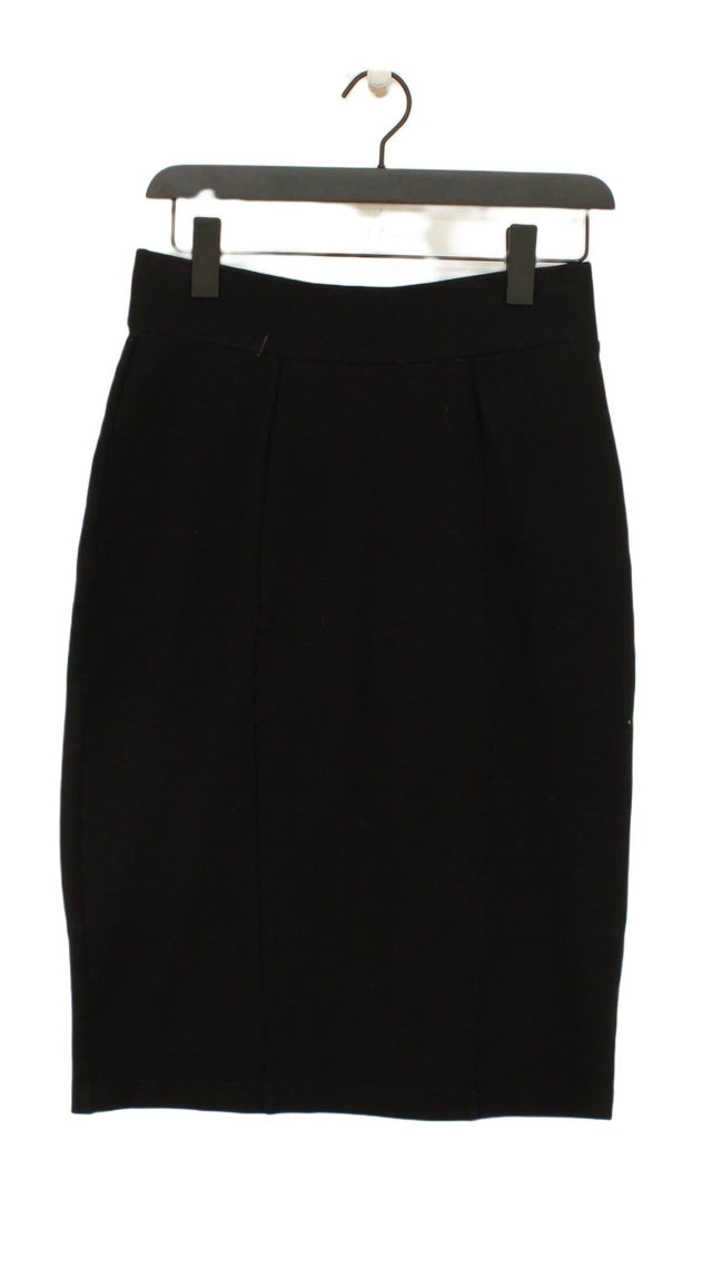 Next Women's Midi Skirt UK 12 Black Viscose with Elastane, Nylon