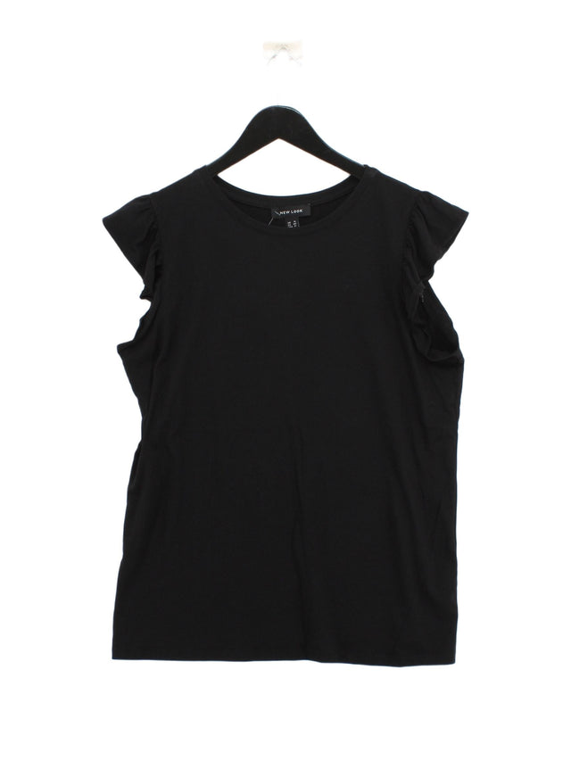 New Look Women's Top UK 16 Black Cotton with Lyocell Modal