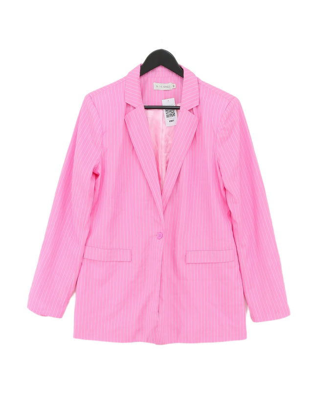 In The Style Women's Blazer UK 8 Pink 100% Polyester