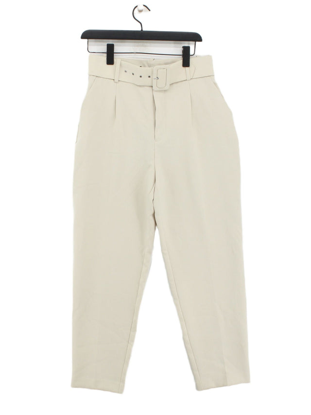 Zara Women's Suit Trousers M Cream Polyester with Elastane, Viscose