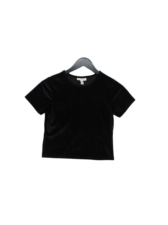 Topshop Women's T-Shirt UK 10 Black Polyester with Elastane
