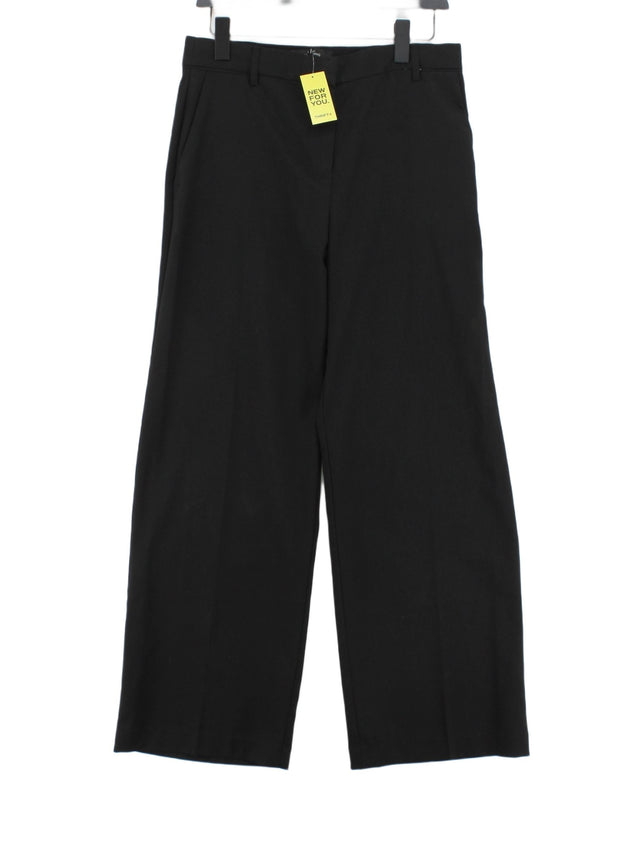 Next Women's Suit Trousers UK 12 Black Polyester with Elastane, Viscose