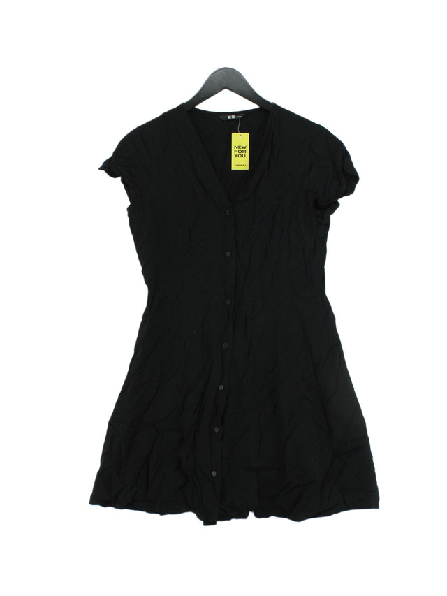 Uniqlo Women's Midi Dress M Black 100% Viscose