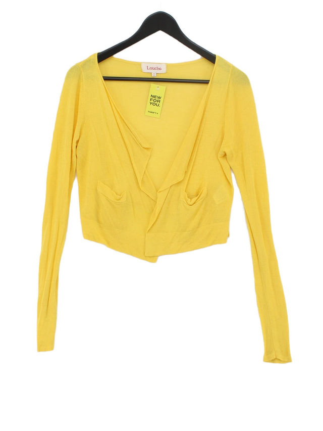 Louche Women's Cardigan UK 8 Yellow 100% Viscose
