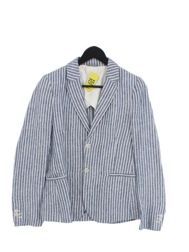 Gant Women's Blazer UK 8 Blue 100% Linen