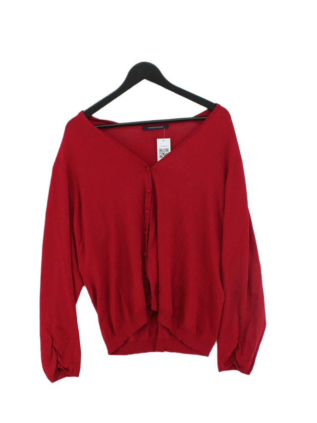 Windsmoor Women's Cardigan L Red Viscose with Polyamide