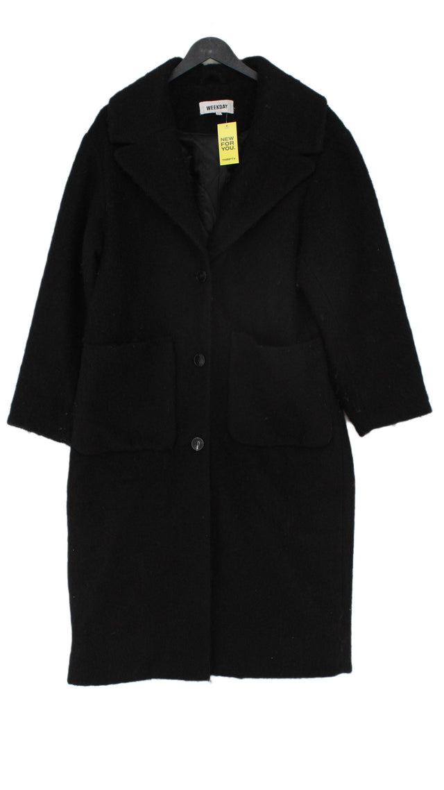Weekday Women's Coat XS Black Polyester with Viscose, Wool