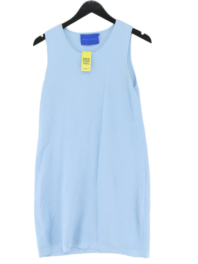 Winser London Women's Midi Dress S Blue Cotton with Nylon