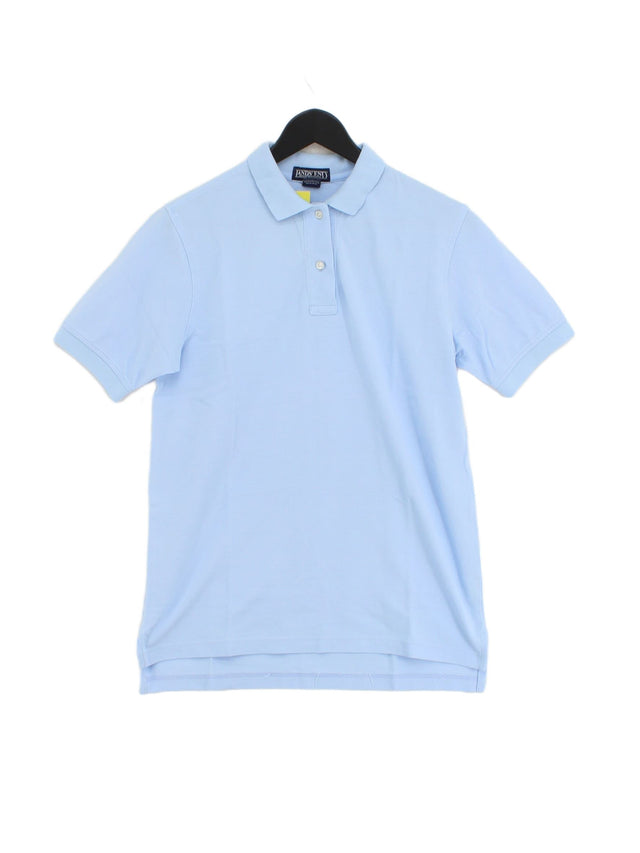 Lands End Women's Polo S Blue 100% Cotton