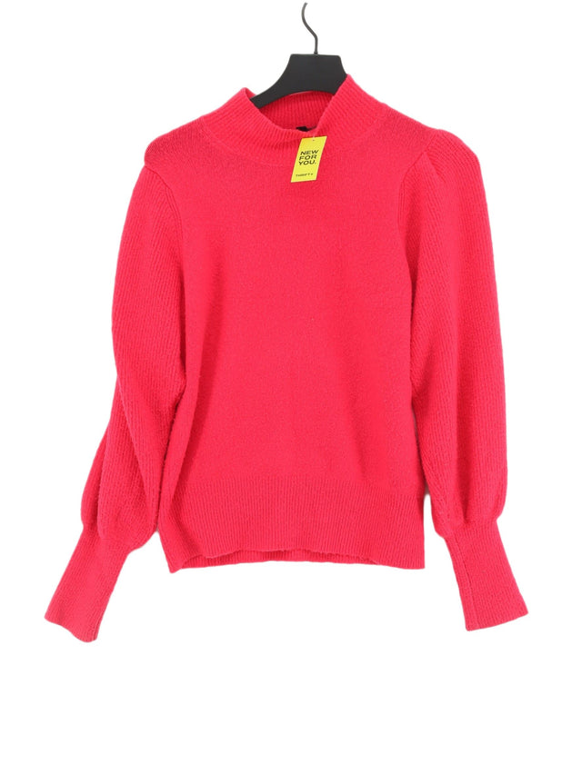 French Connection Women's Jumper XS Pink Acrylic with Cotton, Polyamide