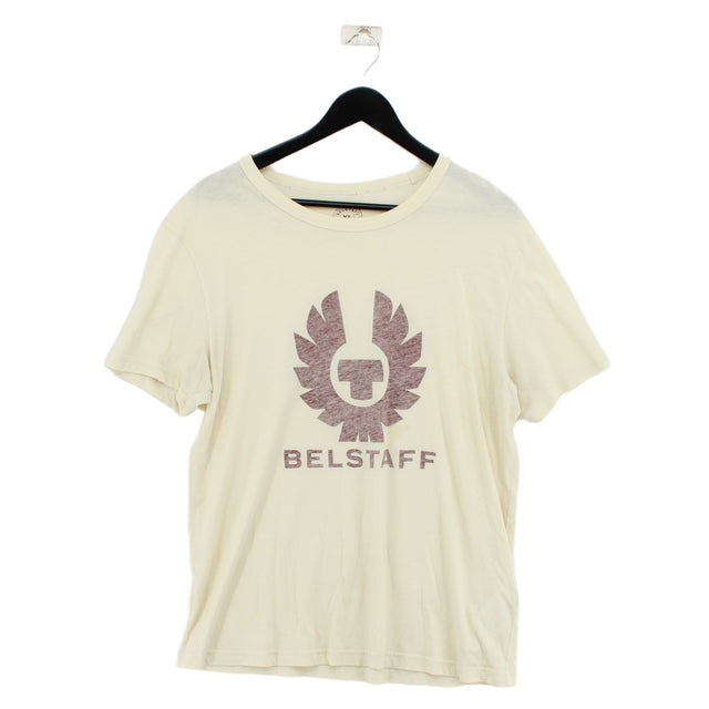 Belstaff Men's T-Shirt XL Cream 100% Cotton