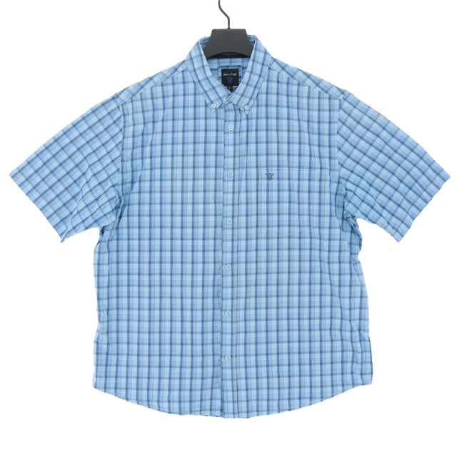 James Pringle Men's Shirt L Blue 100% Cotton