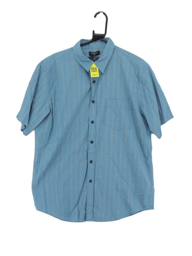 Vintage DOCKERS Men's Shirt L Blue 100% Cotton