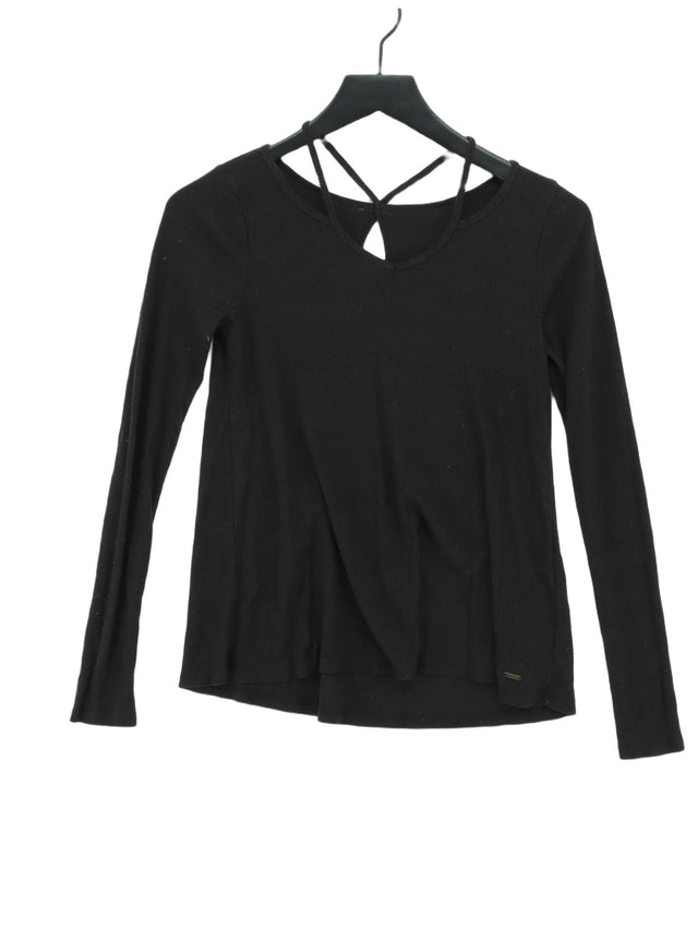 Hollister Women's Top XS Black Viscose with Elastane, Polyester