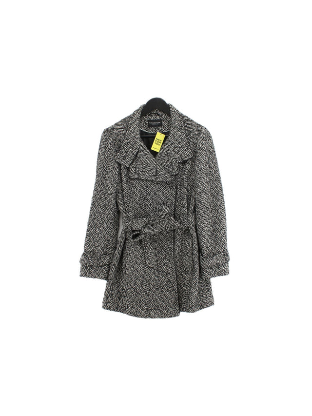 Debenhams Women's Coat UK 14 Black Polyester with Acrylic, Cotton, Nylon, Wool