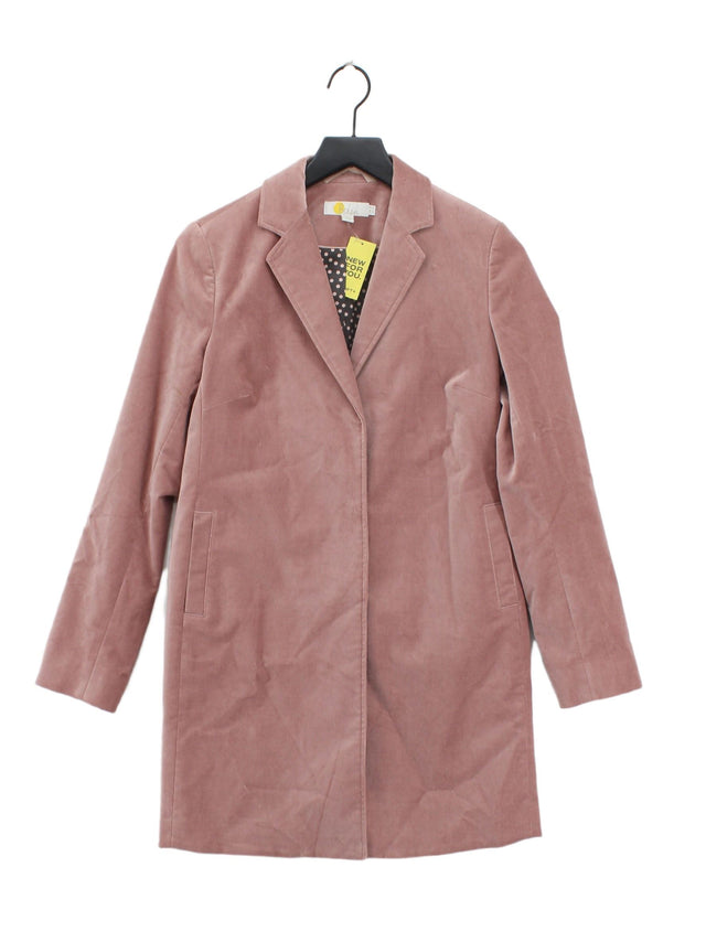 Boden Women's Coat UK 8 Pink Cotton with Elastane, Polyester