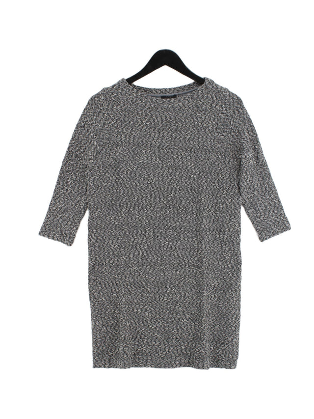 COS Women's Midi Dress XS Grey Cotton with Elastane, Polyester