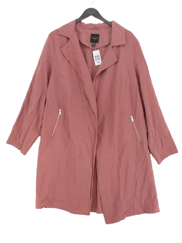 New Look Women's Coat UK 18 Pink 100% Viscose