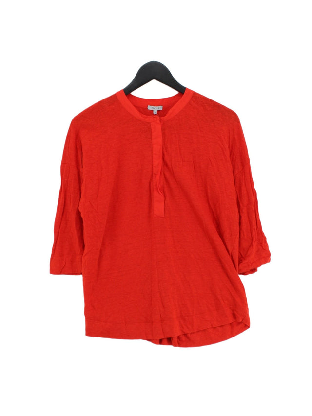 Jigsaw Women's Top S Orange 100% Linen