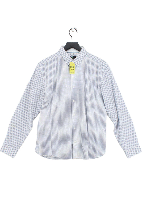 Jasper Conran Men's Shirt L White 100% Cotton