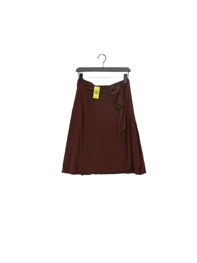 Topshop Women's Midi Skirt UK 12 Brown Viscose with Elastane