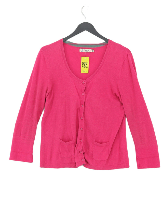 Seasalt Women's Cardigan UK 12 Pink 100% Cotton