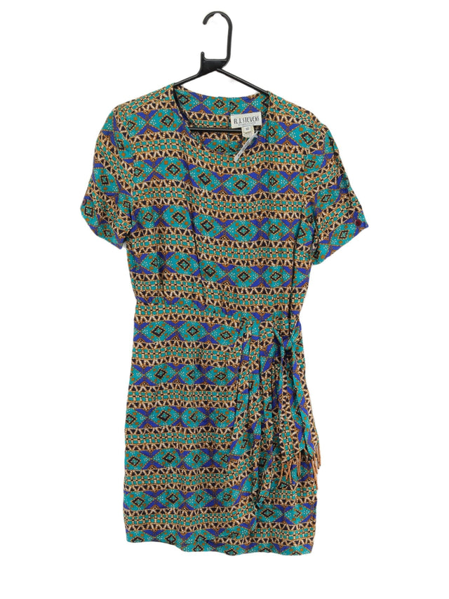 Vintage R.J. Stevens By Carol Escritor Women's Midi Dress UK 10 Multi 100% Rayon