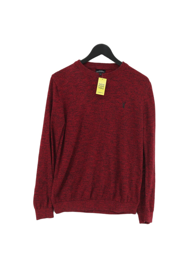 Next Men's Jumper M Red Cotton with Polyester