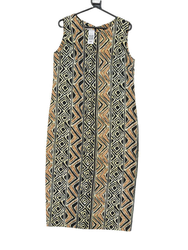 Vintage Leslie Fay Women's Maxi Dress UK 18 Tan 100% Polyester