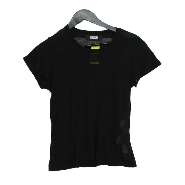 Reformation Women's T-Shirt XS Black Other with Linen
