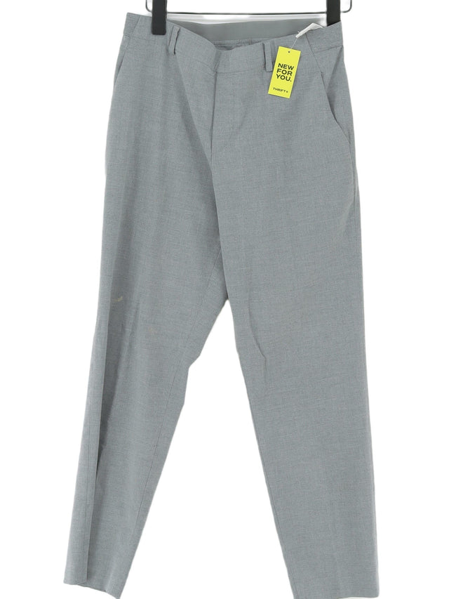 Uniqlo Women's Suit Trousers S Grey Polyester with Elastane, Polyamide, Viscose