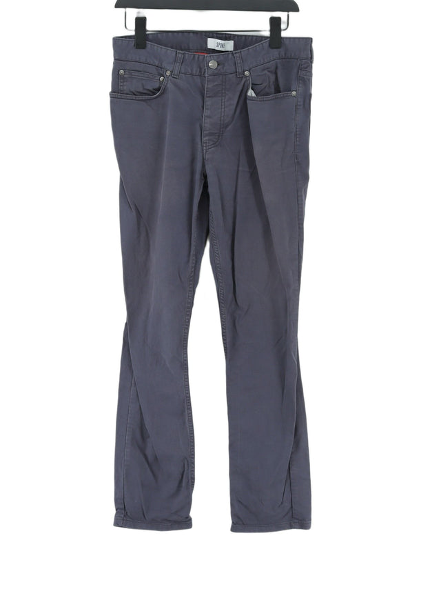 Spoke Men's Trousers W 32 in Blue Cotton with Elastane