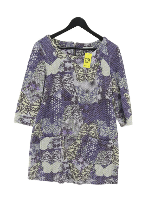White Stuff Women's Top UK 12 Purple Cotton with Elastane, Polyester