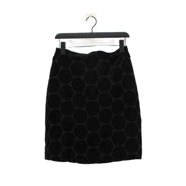 Boden Women's Midi Skirt UK 10 Black Viscose with Cotton, Polyester