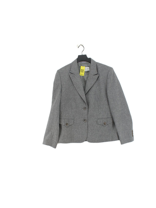 Basler Women's Blazer UK 16 Grey Wool with Elastane, Viscose