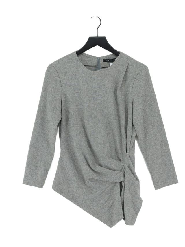 Zara Women's Blouse M Grey Wool with Elastane, Polyamide, Polyester, Viscose