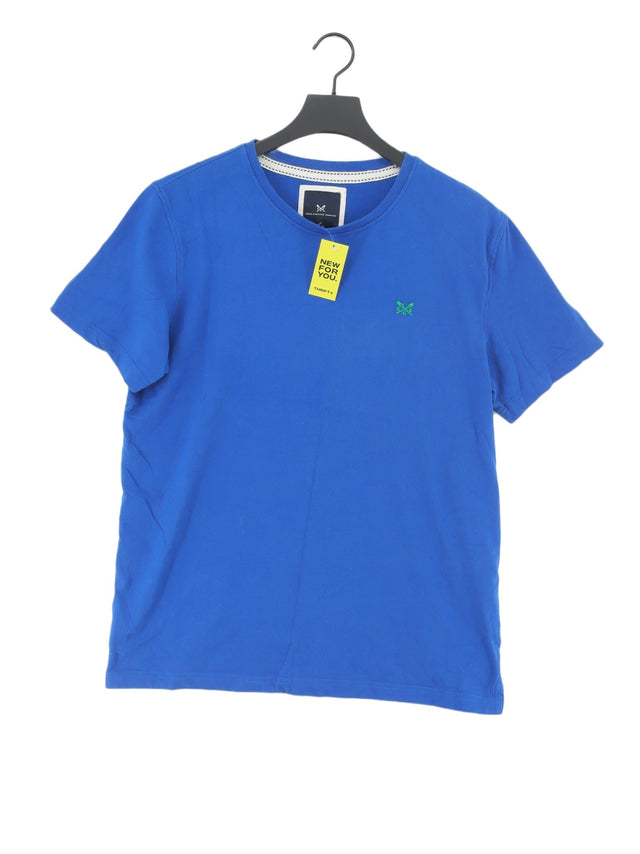 Crew Clothing Men's T-Shirt L Blue 100% Cotton