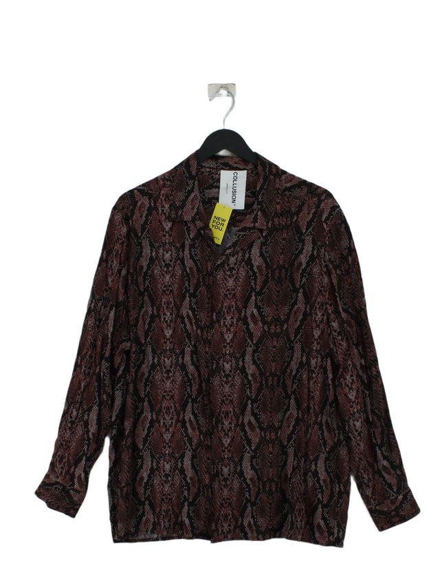 Collusion Women's Shirt M Brown 100% Viscose