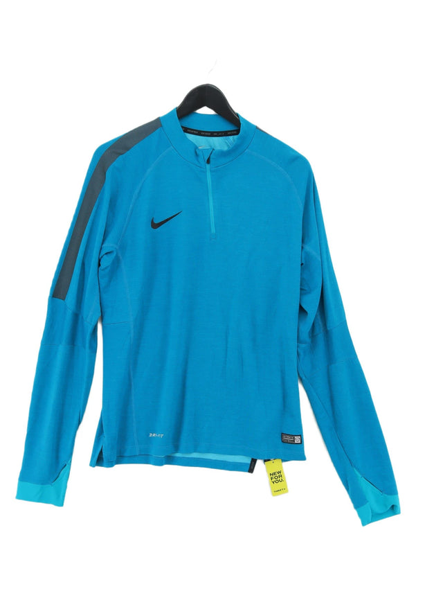 Nike Men's Jumper M Blue Polyester with Wool