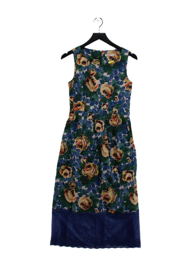 Cath Kidston Women's Maxi Dress UK 10 Blue Cotton with Elastane