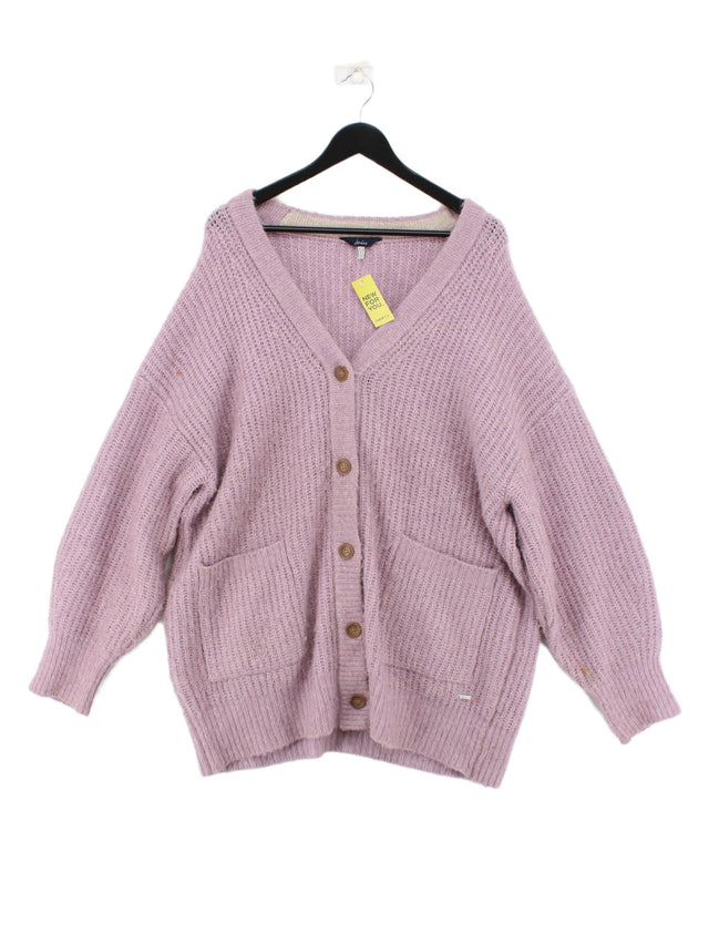 Joules Women's Cardigan UK 16 Pink Polyester with Acrylic, Elastane, Wool