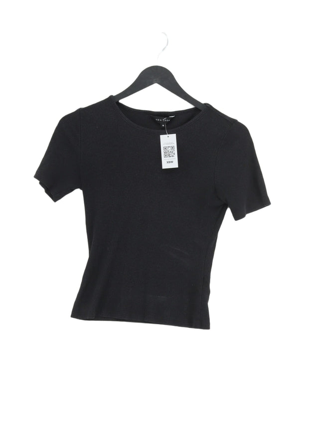 New Look Women's Top UK 10 Black Polyester with Cotton