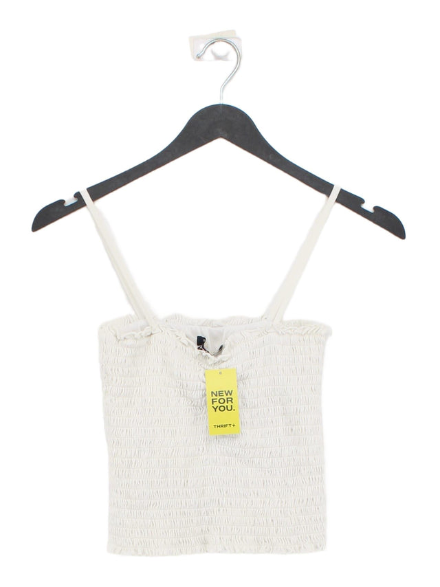 Brandy Melville Women's T-Shirt White Cotton with Elastane