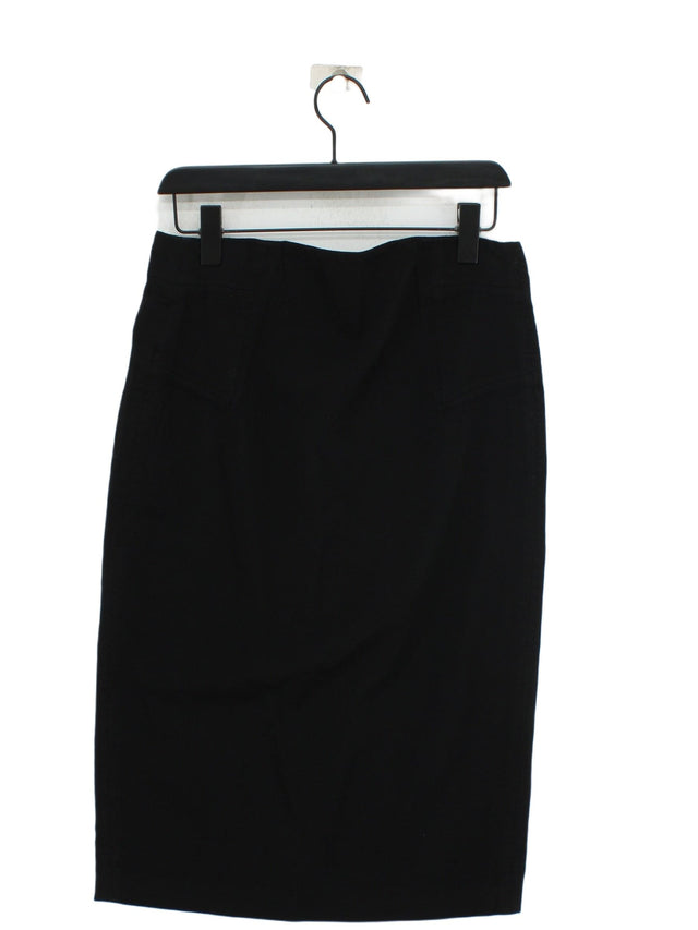 French Connection Women's Midi Skirt UK 14 Black Wool with Elastane, Viscose