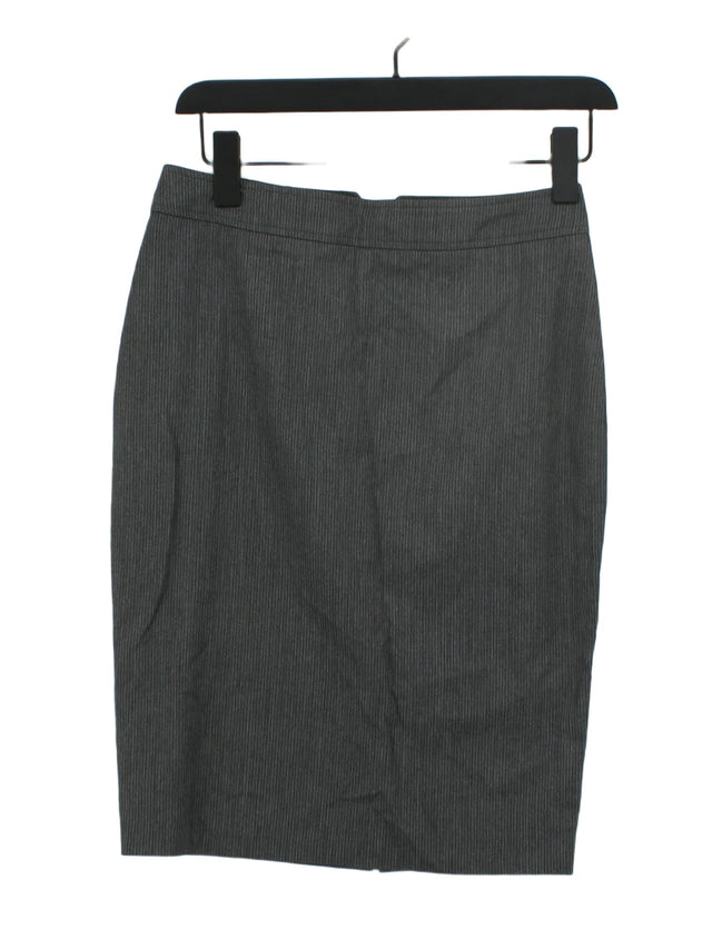 Reiss Women's Midi Skirt UK 6 Grey Polyester with Elastane, Viscose