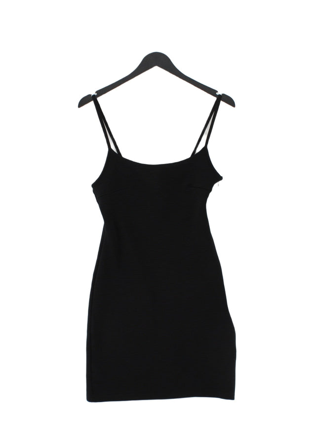Topshop Women's Midi Dress UK 10 Black Polyester with Elastane