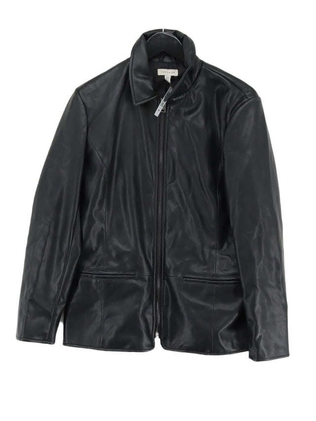 Topshop Women's Jacket UK 14 Black 100% Polyester